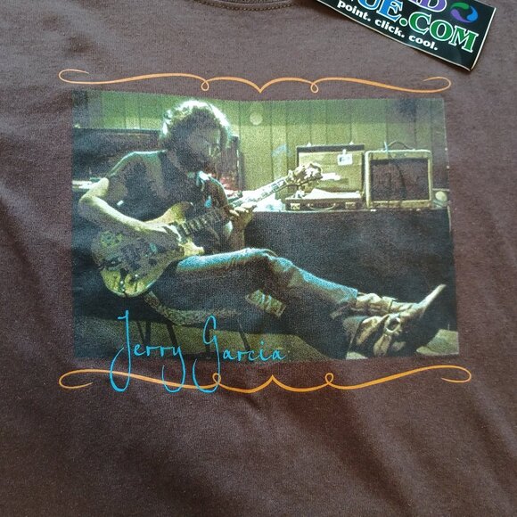 Vintage 2000s Y2K Liquid Blue Jerry Garcia Brown T-Shirt Adult XL New with Tags - Picture 3 of 12